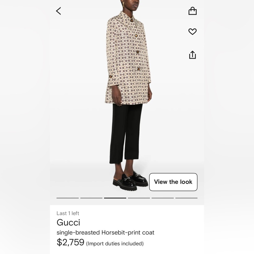 Gucci Equestrian Bit Print coat – Size 40 – Brand New With Tags  Fits Us S/m